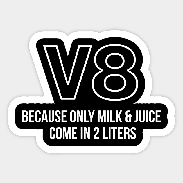 V8 white edition Sticker by Sloop